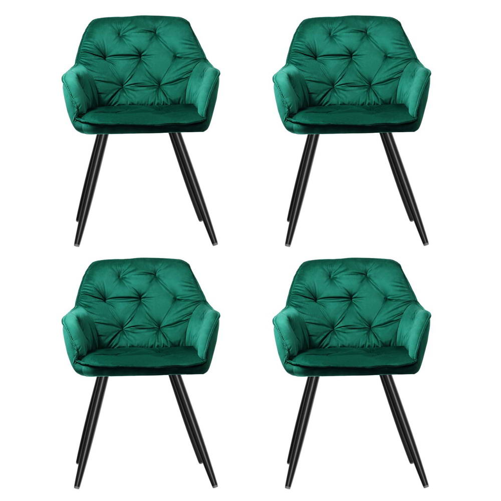 Velvet Diamond Tufted Dining Chair Set of 4
