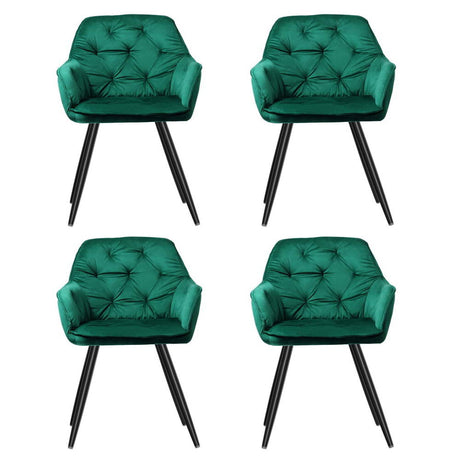Velvet Diamond Tufted Dining Chair Set of 4