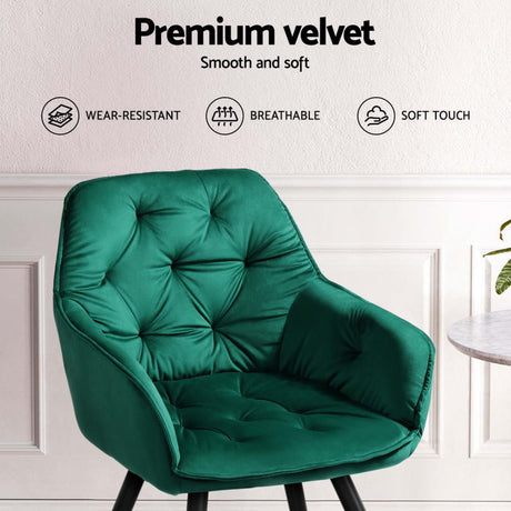 Velvet Diamond Tufted Dining Chair Set of 4