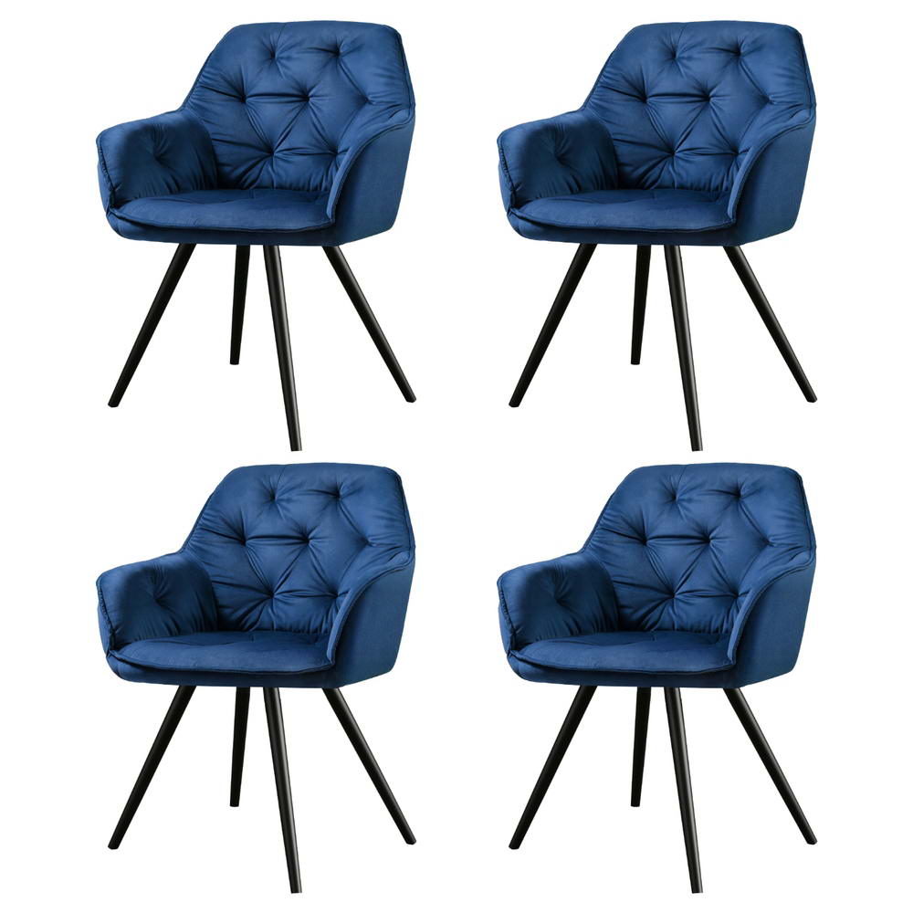 Velvet Diamond Tufted Dining Chair Set of 4