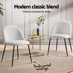 Luxury Sherpa Boucle White Dining Chairs Set