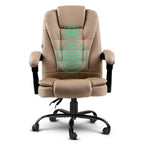 Artiss Executive Massage Office Chair - Brown PU Leather