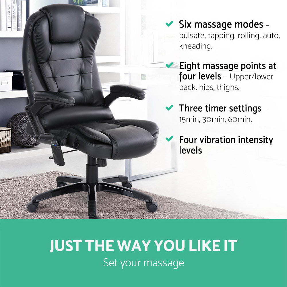 Artiss Heated Massage Office Chair - Recliner