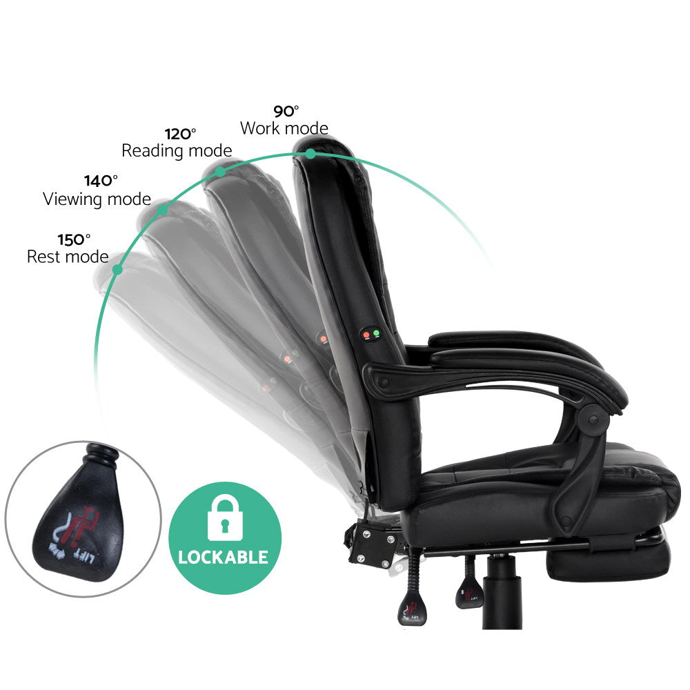 Artiss Ergonomic Massage Office Chair with Footrest