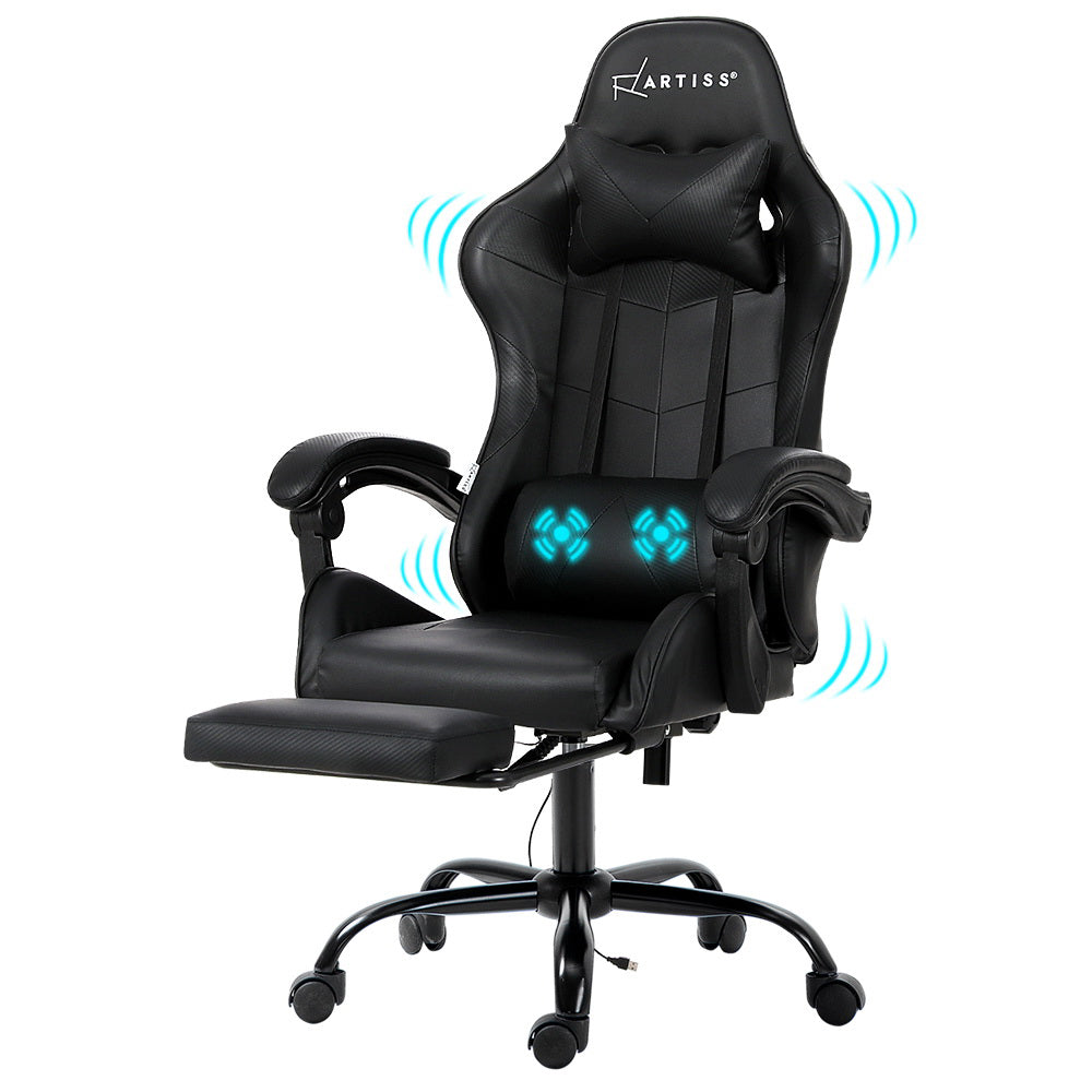 Artiss Black Massage Gaming Office Chair