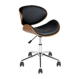 Artiss Retro Wooden Office Chair with Leather Seat