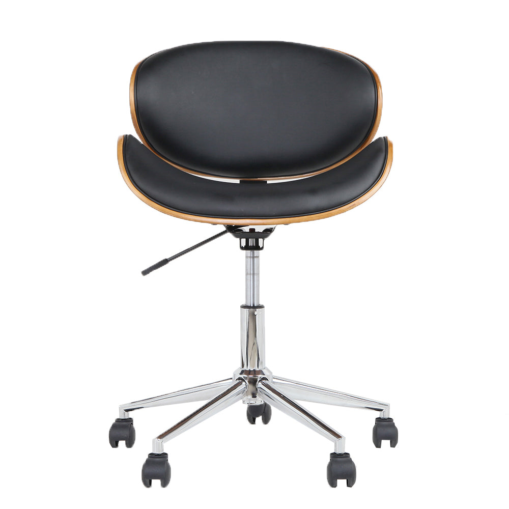Artiss Retro Wooden Office Chair with Leather Seat