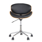 Artiss Retro Wooden Office Chair with Leather Seat