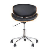 Artiss Retro Wooden Office Chair with Leather Seat
