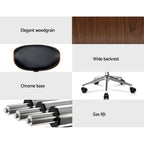 Artiss Retro Wooden Office Chair with Leather Seat