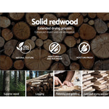 Artiss Retro Wooden Office Chair with Leather Seat