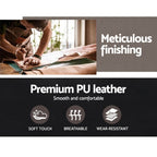 Artiss Retro Wooden Office Chair with Leather Seat