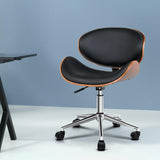 Artiss Retro Wooden Office Chair with Leather Seat