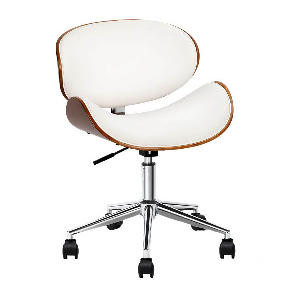 Artiss Elegant White Leather Office Chair