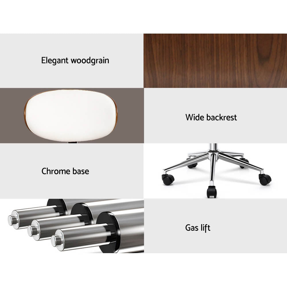 Artiss Elegant White Leather Office Chair