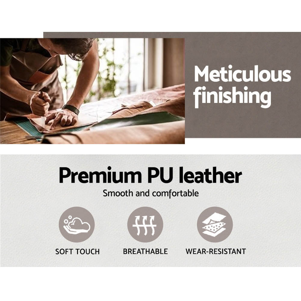 Artiss Elegant White Leather Office Chair