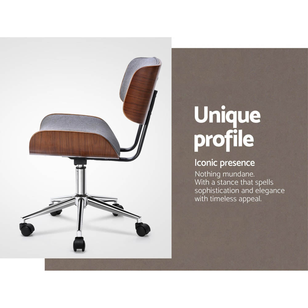 Artiss Grey Wooden Office Chair