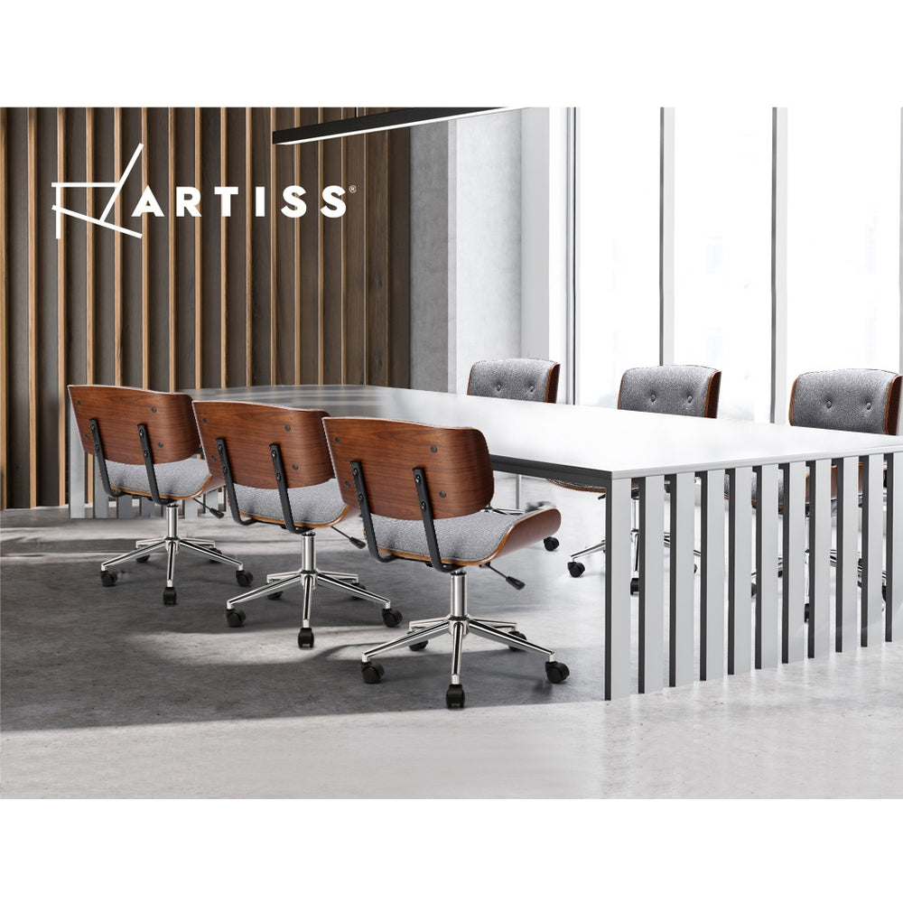 Artiss Grey Wooden Office Chair