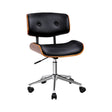 Artiss Elegant Wooden Office Chair Black/Brown