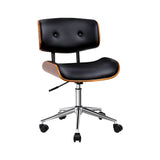 Artiss Elegant Wooden Office Chair Black/Brown