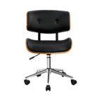 Artiss Elegant Wooden Office Chair Black/Brown