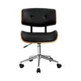 Artiss Elegant Wooden Office Chair Black/Brown