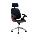 Artiss Black Leather Wooden Office Chair
