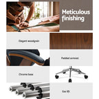 Artiss Black Leather Wooden Office Chair