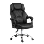 Artiss Black Leather Reclining Executive Chair