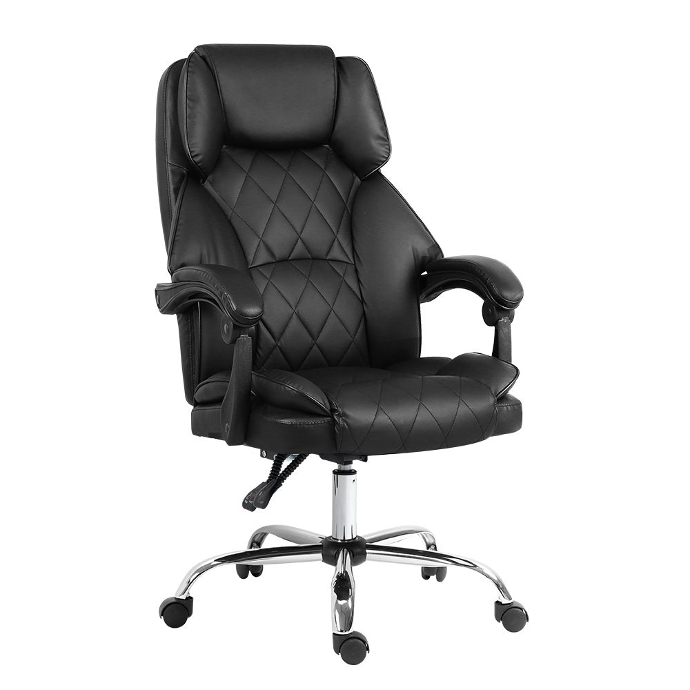 Artiss Black Leather Reclining Executive Chair