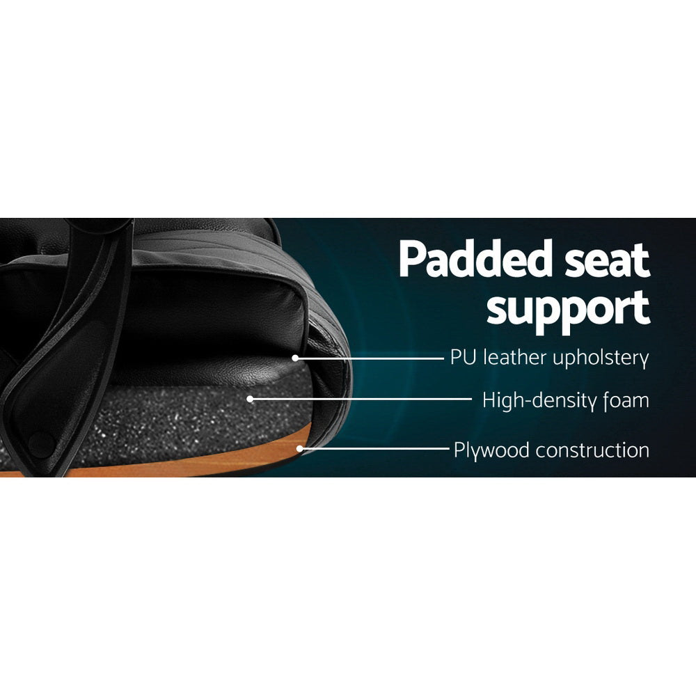 Artiss Black Leather Reclining Executive Chair