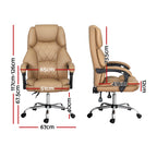 Artiss Executive Leather Recliner Office Chair