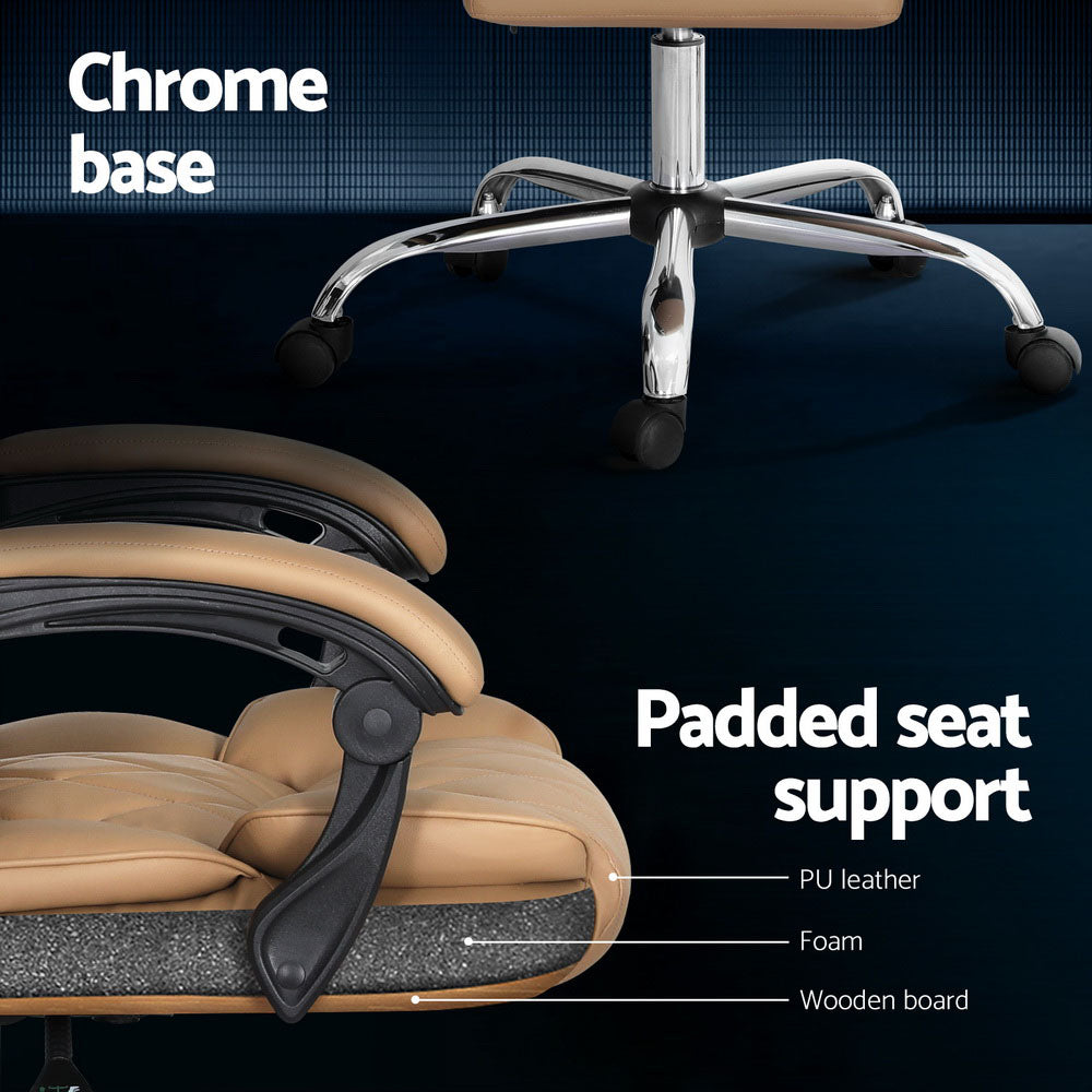 Artiss Executive Leather Recliner Office Chair