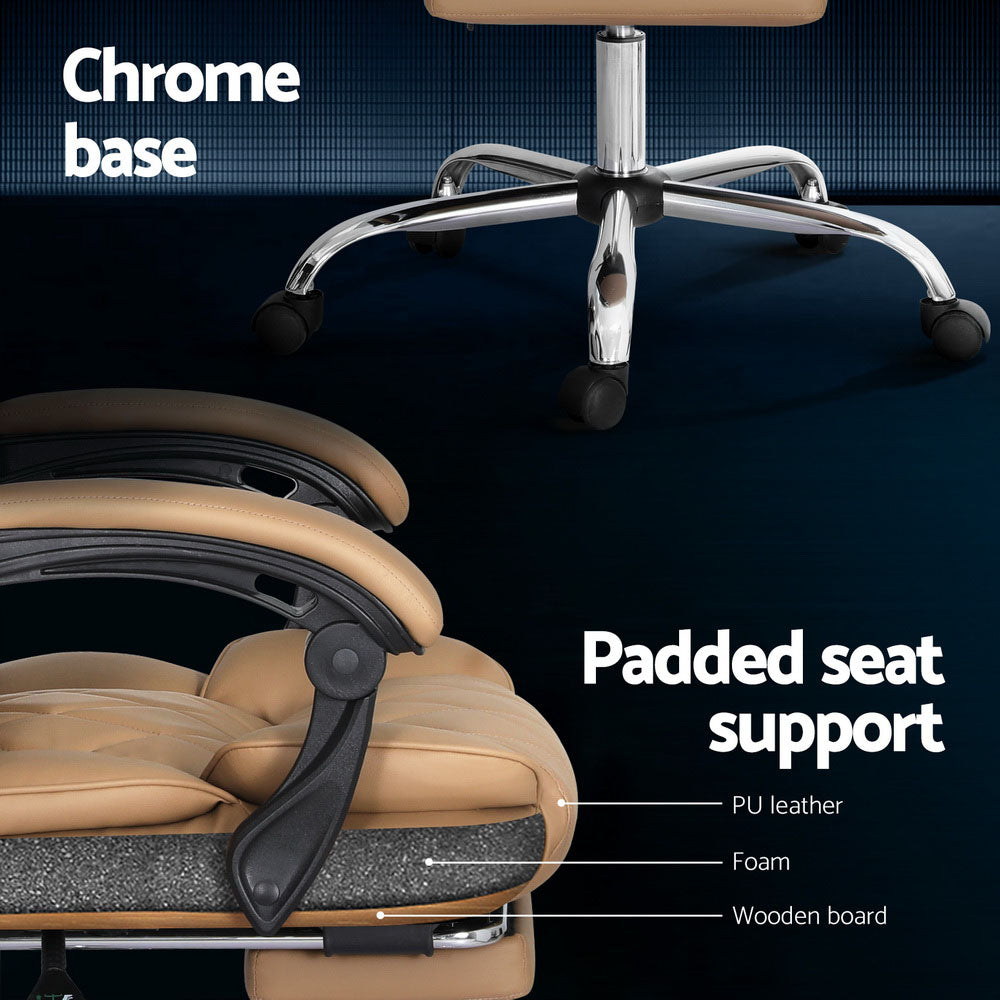 Artiss Espresso Leather Executive Office Chair