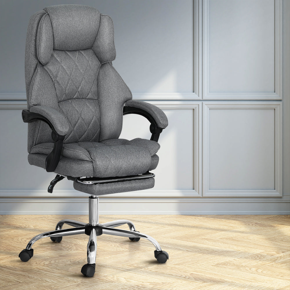 Artiss Grey Executive Office Chair with Footrest