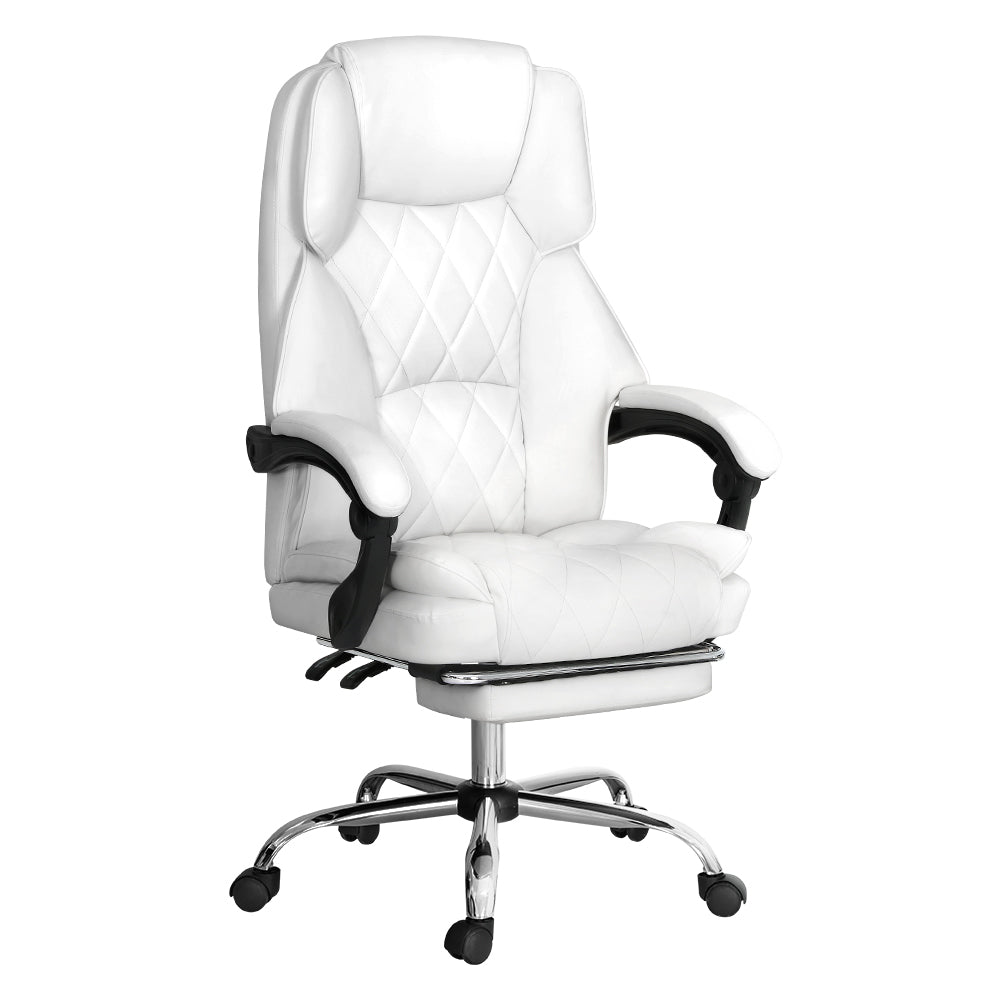 Artiss White Executive Office Chair with Footrest
