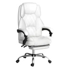 Artiss White Executive Office Chair with Footrest