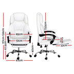 Artiss White Executive Office Chair with Footrest