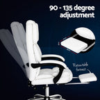 Artiss White Executive Office Chair with Footrest