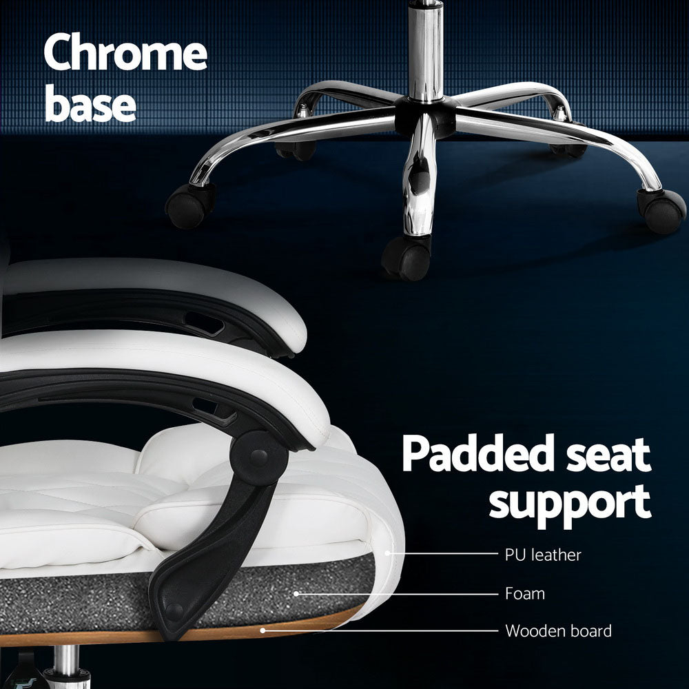 Artiss Executive Leather Recliner Office Chair