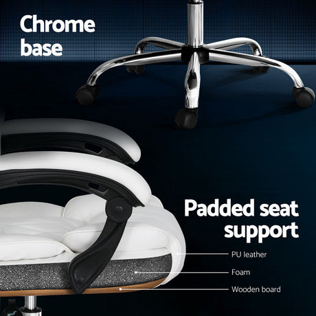 Artiss Executive Leather Recliner Office Chair