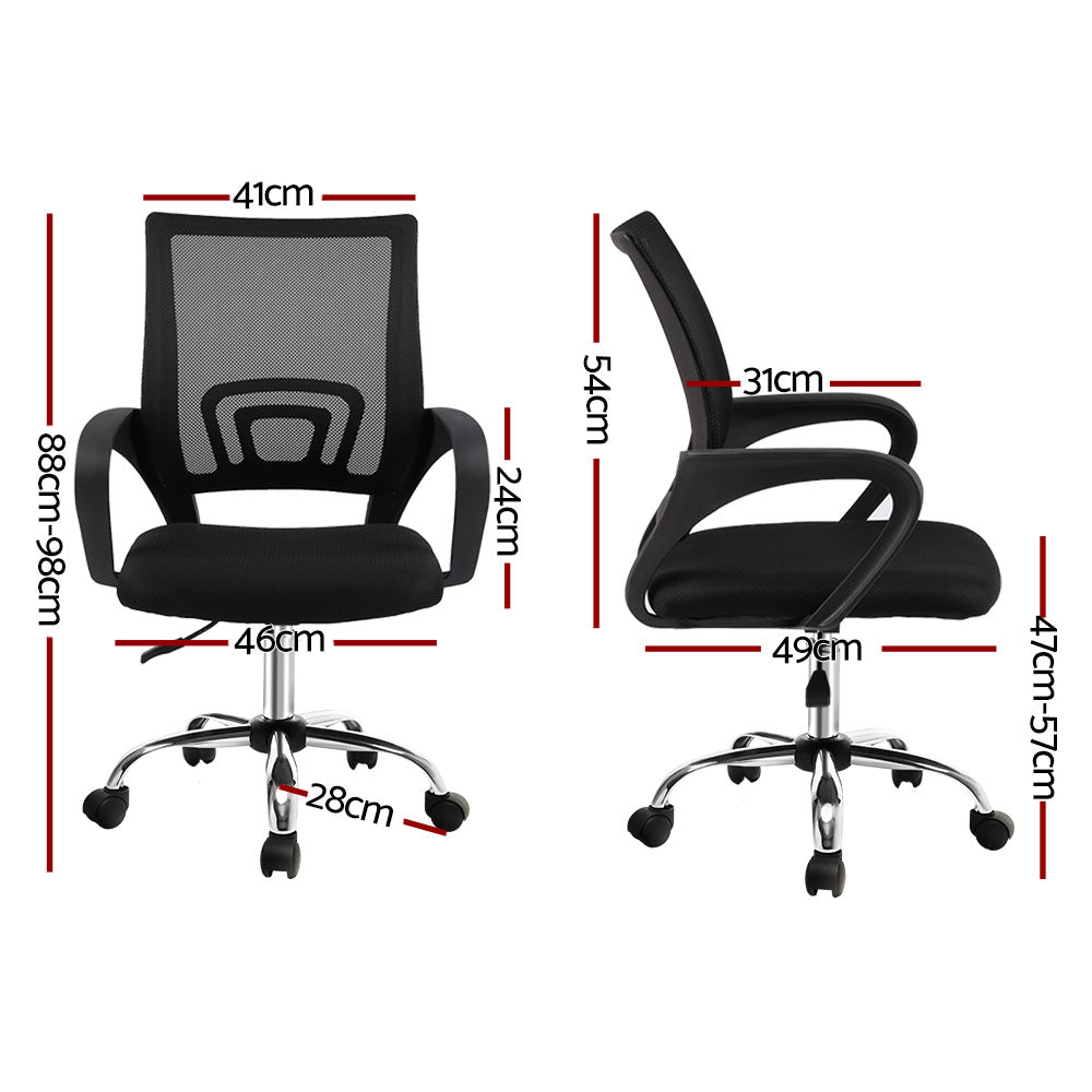 Artiss Mid Back Mesh Office Chair - Black