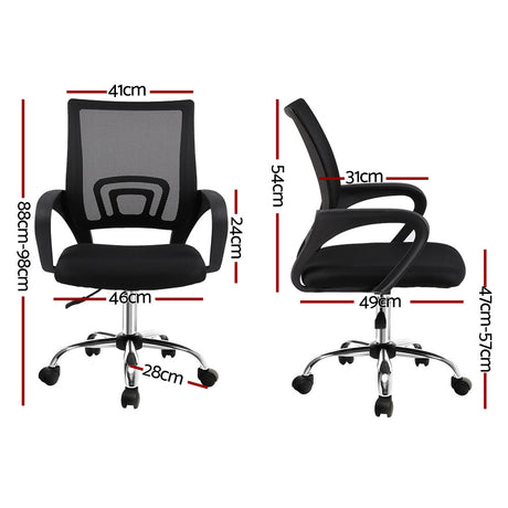 Artiss Mid Back Mesh Office Chair - Black