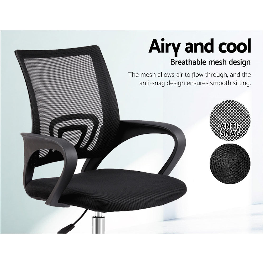 Artiss Mid Back Mesh Office Chair - Black
