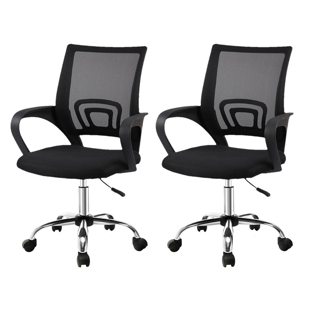 Artiss Mid Back Mesh Office Chair - Black