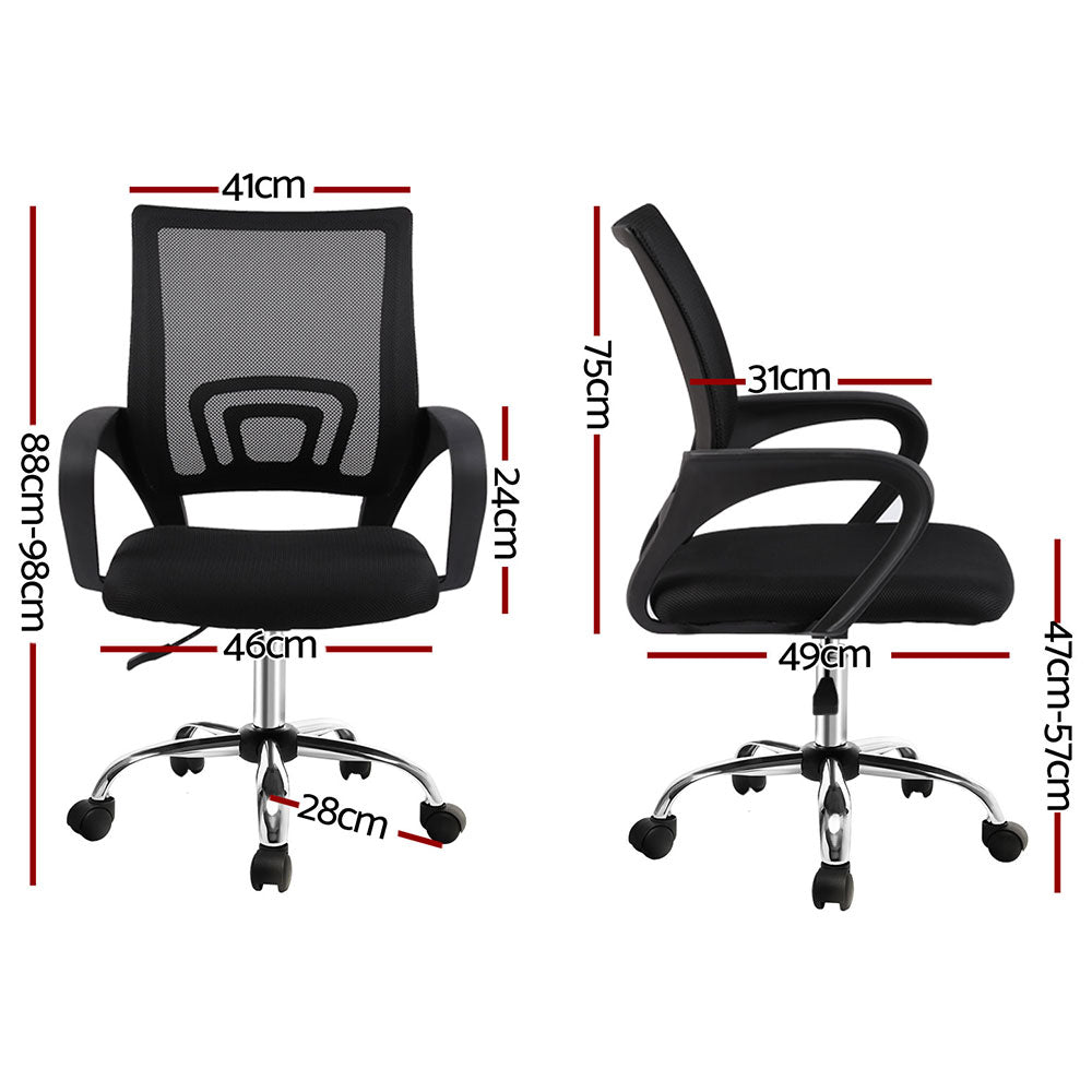 Artiss Mid Back Mesh Office Chair - Black