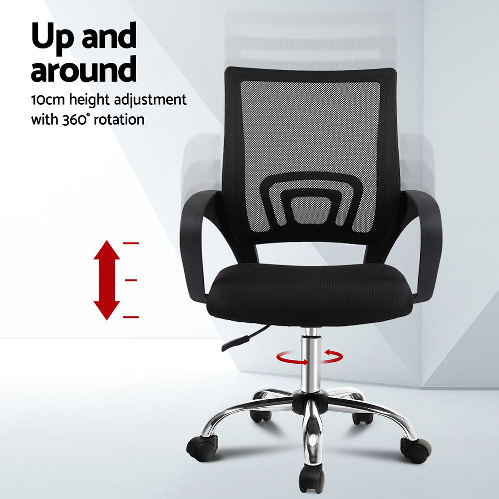 Artiss Mid Back Mesh Office Chair - Black