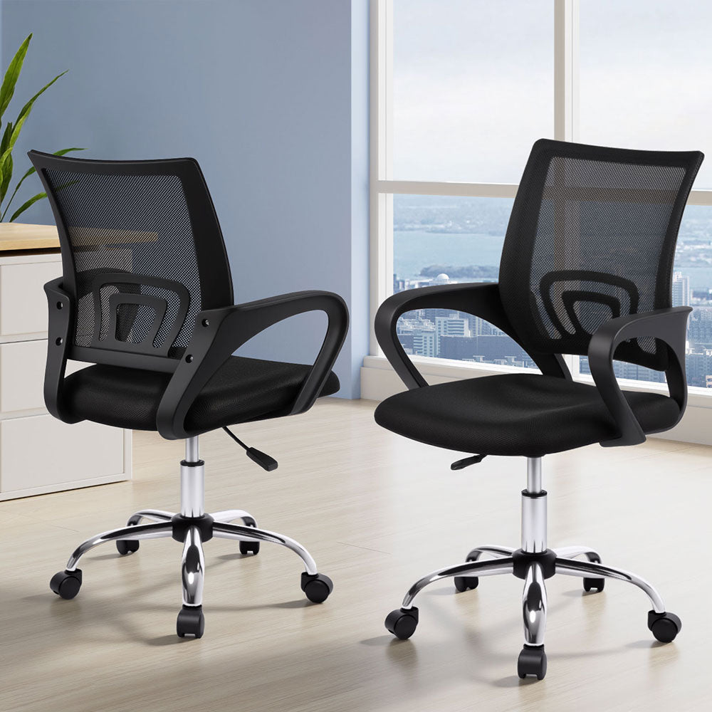 Artiss Mid Back Mesh Office Chair - Black