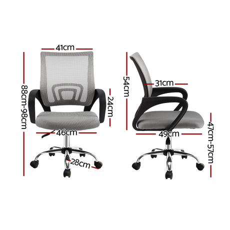 Artiss Mid Back Mesh Office Chair - Grey