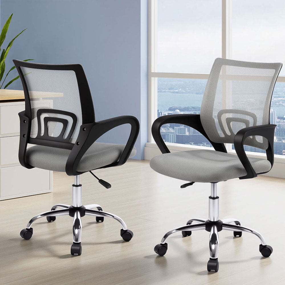 Artiss Grey Mid Back Mesh Office Chair